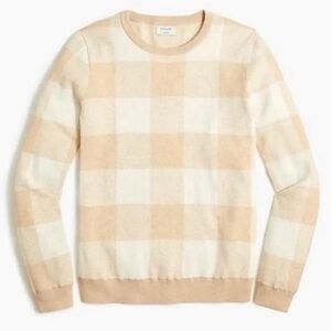 J Crew cotton teddy gingham sweater. Size M.